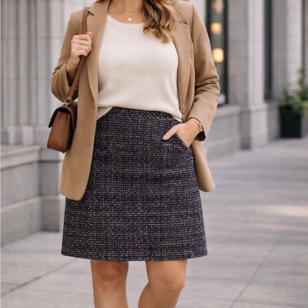 LOFT Tweed Skirt - colorful